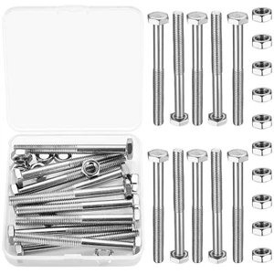 M8 Hex Bolts, 10 Pcs M8X85 Mm Hexagon Machine Bolts Assortment Kit, Fully Thread - Picture 1 of 12