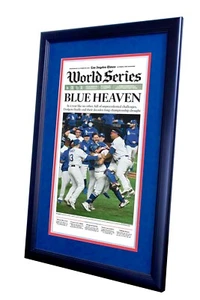 Framed & Ready To Hang LA Times Dodgers MLB 2020 World Series Blue Heaven Papier - Bild 1 von 6