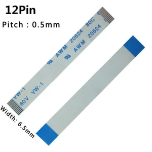 12-Pin Pitch 0.5mm 20624 FFC/FPC Flexible Flat Cable 80C 60V VW-1 50mm-3000mm - Picture 1 of 4
