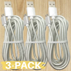 3-Pack Heavy Duty Micro USB Fast Charger Data Cable Cord For Samsung Android Lot - Picture 1 of 12