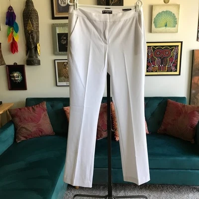 Pantalones de vestir EXPRESS Columnist talla 10 elásticos blancos tiro medio apenas corte bota nuevos con etiquetas Foto 1 de 4