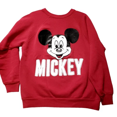 Sudadera Roja Mickey Mouse De Colección Disney Wear Grande Hecha en EE. UU. 50/50 Foto 1 de 4