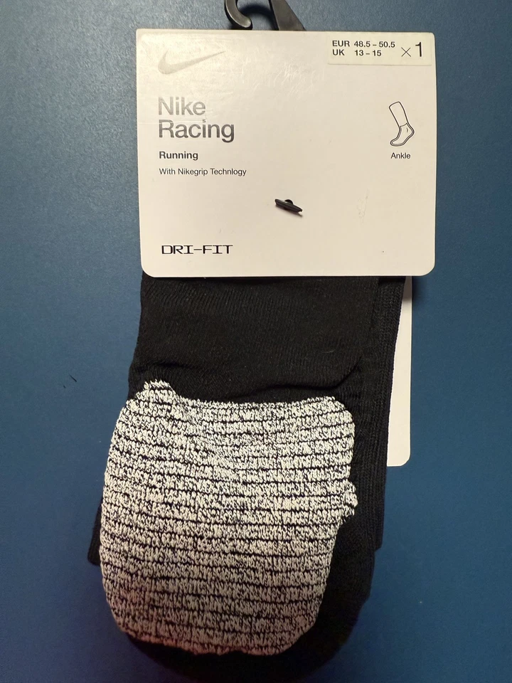 Nike Grip Racing Running Ankle Socks  Gym Training Reflective SK0122-010 UK13-15 - Image 1 of 4