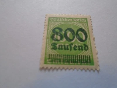 1923 Deutsches Reich German Empire Overprint 800 Over 1000 Saufend Stamp unused! - Image 1 of 2