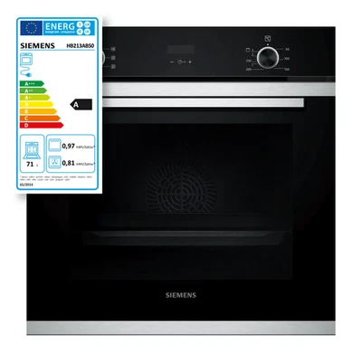 Siemens iQ300 HB213ABS0 Einbau Backofen 71L 60cm Heißluft Grill EEK A Edelstahl - Bild 1 von 2