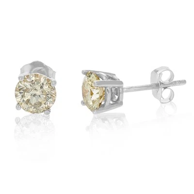 1/3 cttw Champagne Diamond  Stud Earrings in 14k Gold - Image 1 of 4