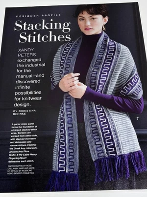 Stacking Stitches Wrap Knitting & Crochet Pattern Magazine Pages - Image 1 of 3