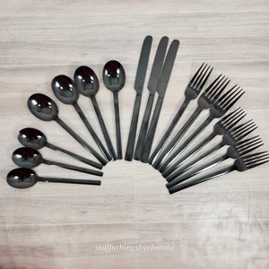 Stainless Black Flatware - Place Setting For 3 Only - Missing 3 Pieces - Picture 1 of 4