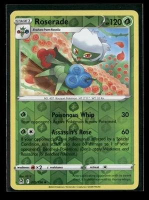 Roserade Reverse Holo Uncommon SWSH11: Lost Origin 015/196 LP - Image 1 of 2