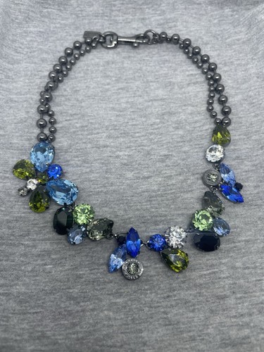 Collana COACH Poppy Collection canna di fucile multicolore strass farfalla 16 5”