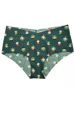 VICTORIA'S SECRET PINK Christmas Cheeky 无缝绿色内裤假日狗大号 — 第 1/4 张图片