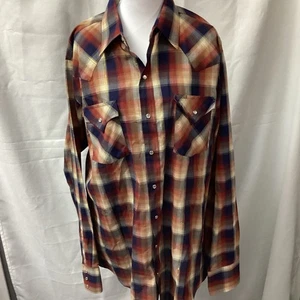 Ely Cattleman Manga Larga Perla Snap Para Hombre Grande Alto Hombre Cuadros Con Dorado - Imagen 1 de 11