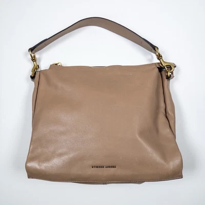 Etienne Aigner Leather Shoulder Bag Taupe Hobo Purse Brass Hardware - Image 1 of 4