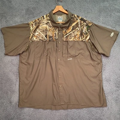 Drake Waterfowl System Shirt Mens 4XL Short Sleeve Vented Realtree Max 5 Brown - Image 1 of 4