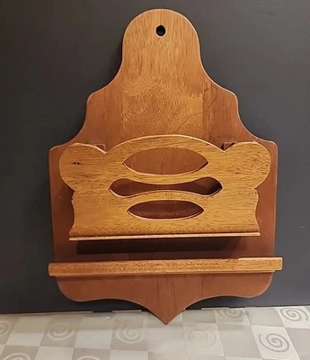 Vintage Farmhouse Cottage Wooden Letter Holder Wall Mail Organizer - Image 1 of 4