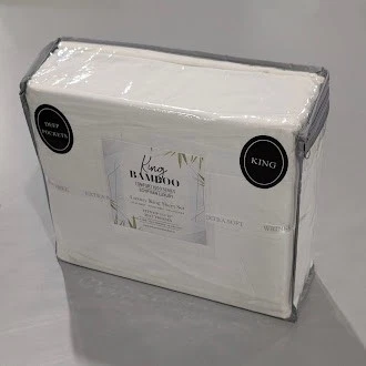 KING BAMBOO COMFORT 1800 SERIES EGYPTIAN LUXURY KING SHEET SET - WHITE - Image 1 of 4
