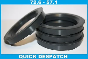 4 X 72.6 - 57.1 ALLOY WHEEL LOCATING HUB SPIGOT RINGS FIT VW GOLF MK4 MK5 MK6 - Picture 1 of 1