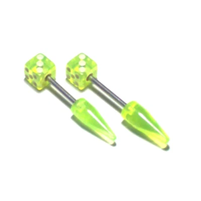 2 - 16g 3/8 Dados Spike 316L Acero Quirúrgico Barra Nariz Oreja Anti Cejas Cara Foto 1 de 3