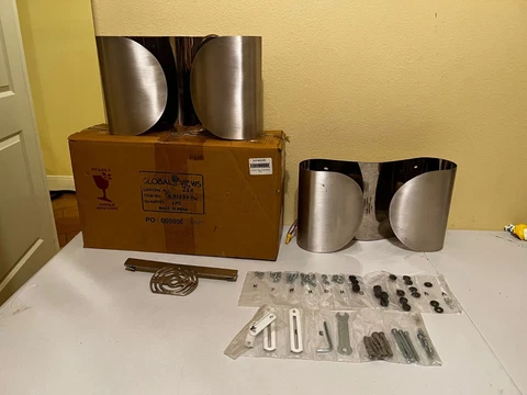 GLOBAL VIEWS FOLDED SCONCE -- ANTIQUE SILVER/NICKEL 9.91592-HW - - LOT OF 2 Cover