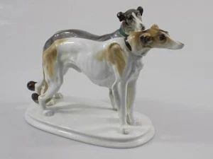 RARE ENS VOLKSTEDT BARSOI PORZELLAN WINDHUND GRUPPE ANTON BÜSCHELBERGER 20.JHD - Picture 1 of 1