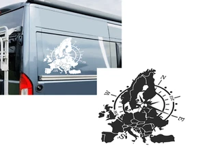 Kompass Aufkleber mit Europakarte für Ihr Wohnmobil Kastenwagen bis 60cm (308/7) - Bild 1 von 4
