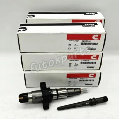 Juego de 6 inyectores de combustible Cummins con tubo para 03-04 Dodge Ram 2500 3500 5,9 L 0445120255 Foto 1 de 4