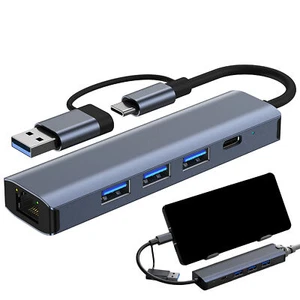 USB C Ethernet Adapter Multiple Ports Ethernet Cable Adapter Laptop advantage - Picture 1 of 12