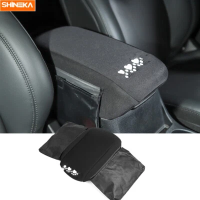 Black Center Console Armrest Box Cover Pad w/ bags for Jeep Cherokee 2014-2019 Foto 1 de 4