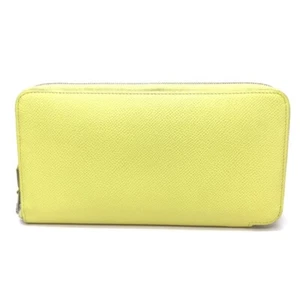 HERMES Silk-In Azap Long Zip Around Wallet Yellow Epsom/Silk - Foto 1 di 9