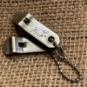 Vintage VAUGHAN "QUAD FOLD" USA 2" CAN BOTTLE OPENER KEYCHAIN Swivel Collapsible - Picture 1 of 5