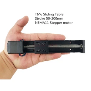 Mini Sliding Table Linear Actuator Guide 6mm pitch Lead Screw Travel 50-200mm  - Picture 1 of 16
