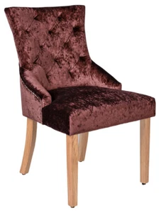 Kitchen Chair Velvet Dining Chair Metal Ring Designer Upholstered Retro - Picture 1 of 6