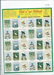 wbc. - CINDERELLA/POSTER - WS03- UNITED STATES - SHEET- BIRDS OF WETLANDS - 1976 - Picture 1 of 1
