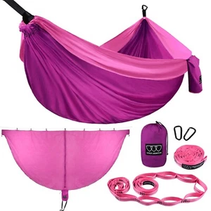 Double Person Hammock with Tree Straps and Bug Net for Outdoor Camping Hammock - Picture 1 of 7