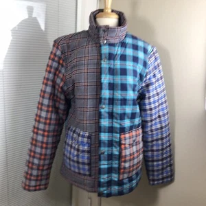 Tommy Hillfigure Puff Jacket Plaid New Woman’s Removable Sleeves - Picture 1 of 5