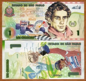 STATE OF SAO PAULO 1 Cruzeiro 2018 Ayrton Senna F1 FANTASY Banknote - Picture 1 of 1
