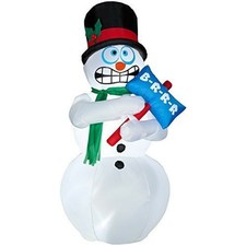 Gemmy Inflatable Shivering Snowman With Lights - Christmas Outdoor Decoration