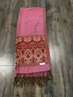 100% Pashmina Shawl Festival Scarf Reversible Wrap Face cover Pink
