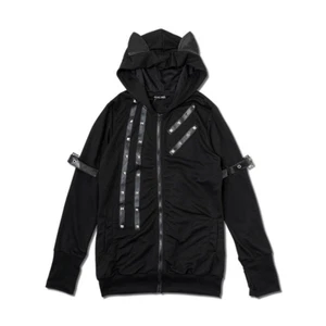 Goth Emo Harajuku-style black cat ear zip hoodie - Picture 1 of 4