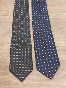 2x Harold Powell Blue Silk Ties – 4” Wide – Made in USA – Business/Wedding - Picture 1 of 3
