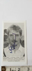 MATTHEW MAYNARD HAND SIGNED PAGE GLAMORGAN  WITH COA  - Picture 1 of 1