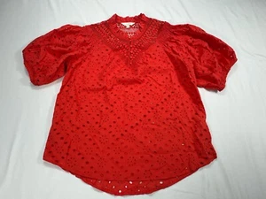 ✅NWOT ✅ADIVA Embroidered Crochet Top ✅Blouse ✅Women's ✅Size M ✅Red - Picture 1 of 10