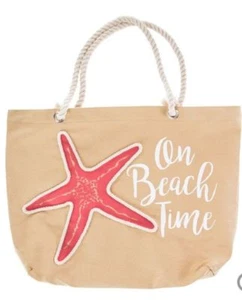On Beach Time Canvas Tote Bag- Customized FREE SHIPPING! - Picture 1 of 2