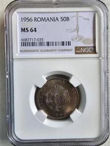 Romania 50 Bani 1956 NGC MS 64 - Picture 1 of 2