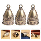  3 Pcs Small Vintage Bells for Crafts Brass Wind Chimes Necklace Pendants Bulk