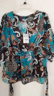 NUEVO CON ETIQUETAS Mujer "Metro 7" Estampado Kimono Top/Blusa - Talla 16W Foto 1 de 4
