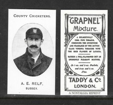 NOSTALGIA REPRINT TADDY & CO A.E.RELF SUSSEX COUNTY CRICKETERS