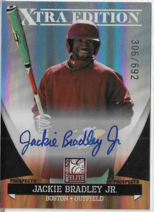 2011 PANINI ELITE EE JACKIE BRADLEY JR. AUTOGRAPHED PROSPECT CARD #306/692
