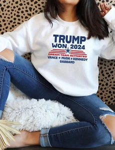 Trump Won 2024 Trump Vance, Musk Kennedy Gabbard Sweatshirt,47th President Shirt - Picture 1 of 3