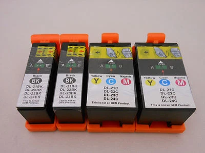 Ink Cartridge for Dell V715W P713W V515W V313W Series 21 22 23 24 Black CLR 4pK - Image 1 of 3